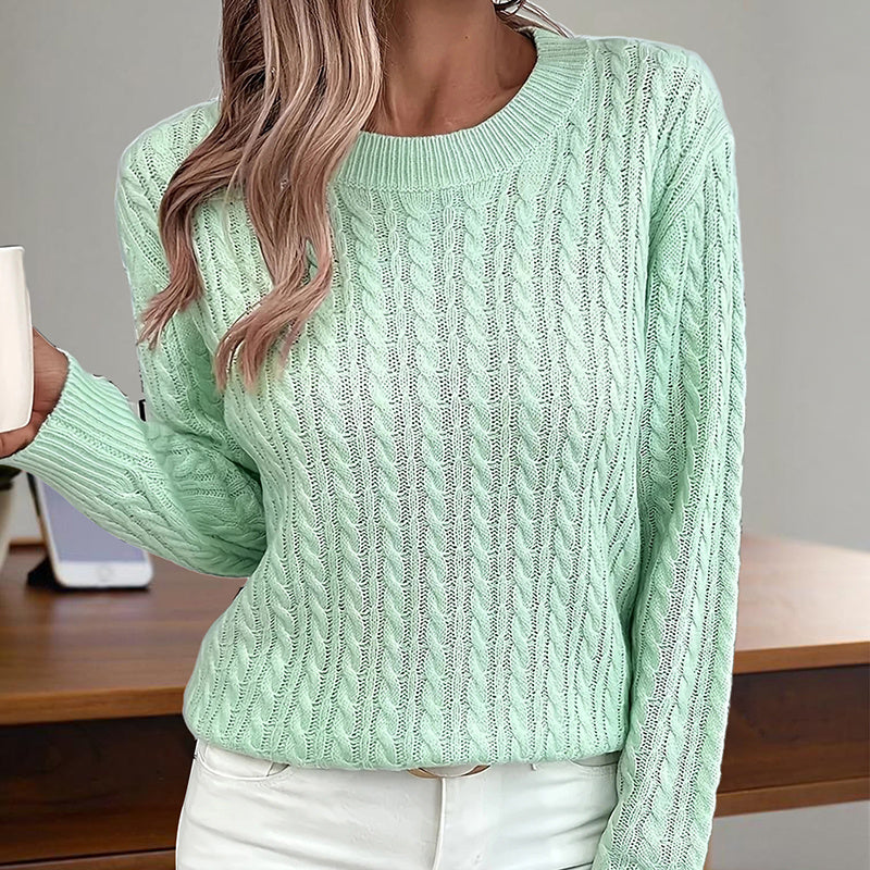Womens Textured Long Sleeve Sweater Crewneck Pullover Dressy Casual Tops 2025 Fall Trendy Outfits