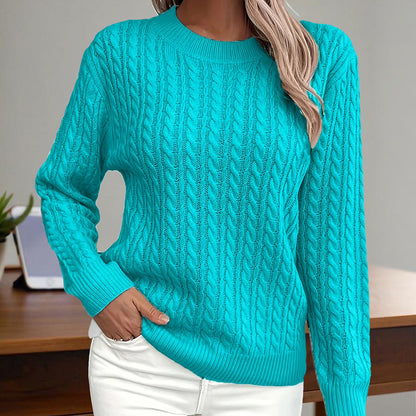 Womens Textured Long Sleeve Sweater Crewneck Pullover Dressy Casual Tops 2025 Fall Trendy Outfits