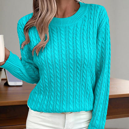 Womens Textured Long Sleeve Sweater Crewneck Pullover Dressy Casual Tops 2025 Fall Trendy Outfits
