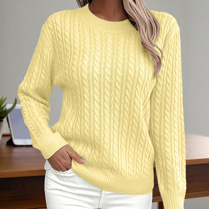 Womens Textured Long Sleeve Sweater Crewneck Pullover Dressy Casual Tops 2025 Fall Trendy Outfits