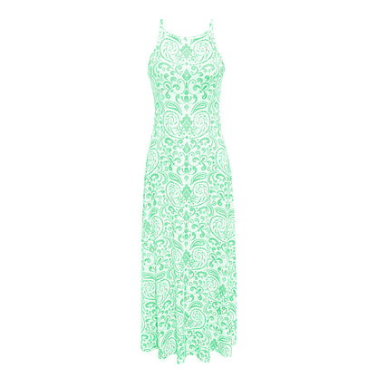 Womens Summer Halter Dress Casual Loose Boho Floral Sundresses Flowy Beach Vacation Outfits